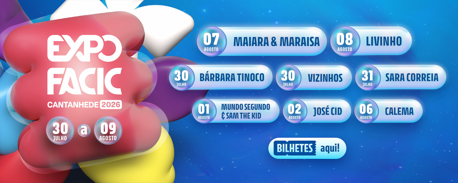 Artistas 2026 na Expofacic